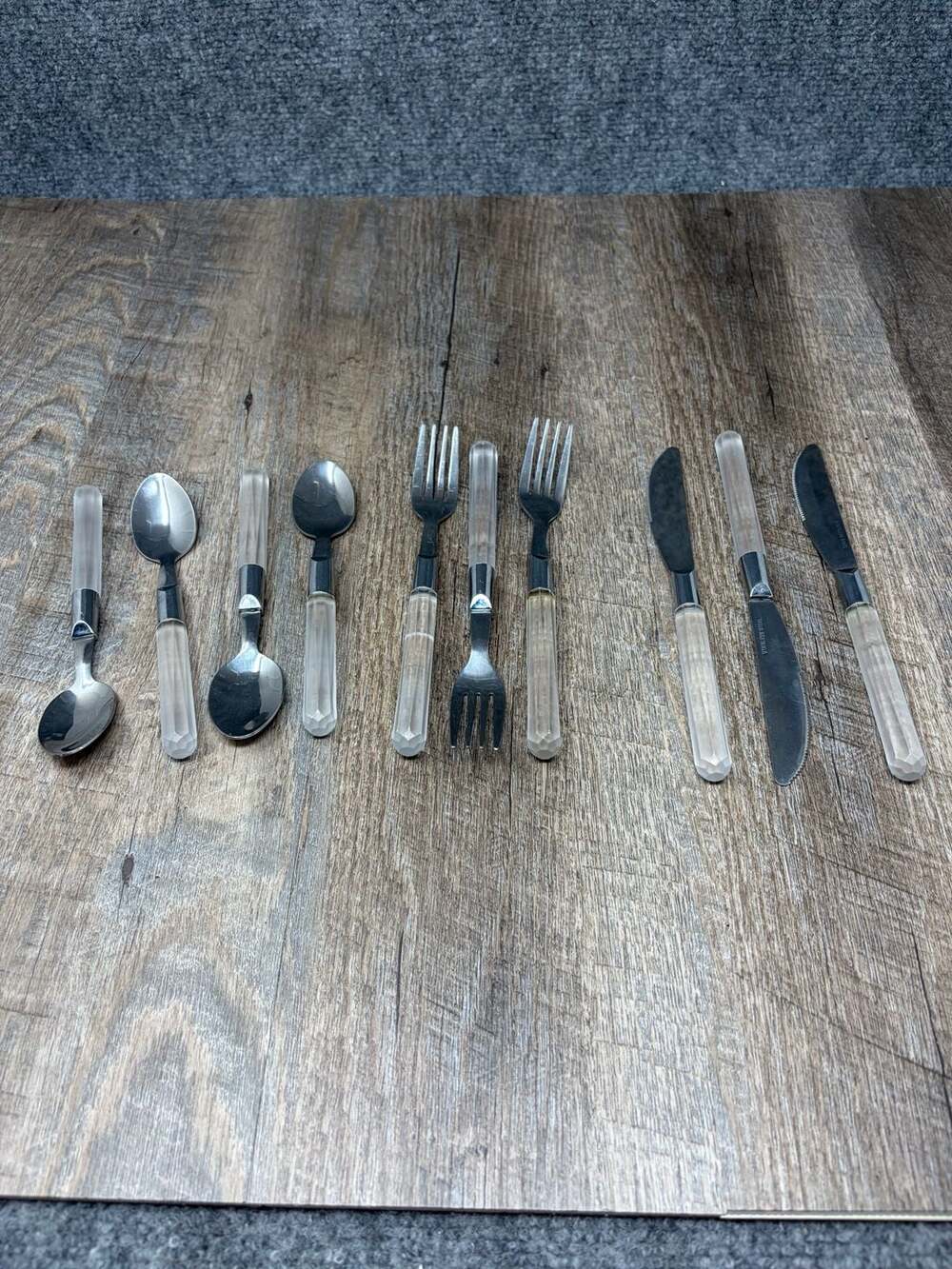 Vintage Stanley Roberts City Lights Stainless Flatware 10 Piece  Lucite Handles